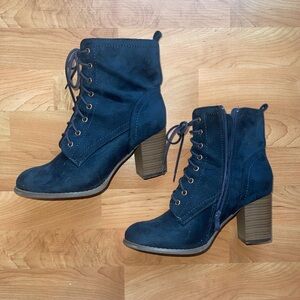 Journee Collection Navy Heeled Boots